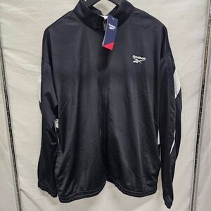 Black & White Identity Vector Reebox Mens Full Zip Up Track Jacket Size 2XL New